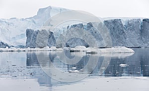 Ices and icebergs of polar regions of Earth.