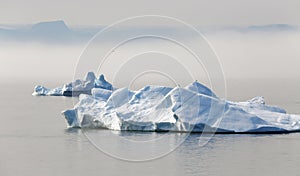 Ices and icebergs of polar regions of Earth.