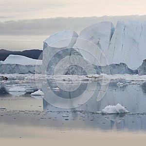 Ices and icebergs of polar regions of Earth.