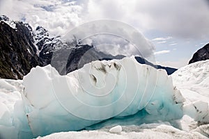 Icescape on a glacier in New Zealand