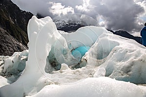 Icescape on a glacier in New Zealand photo