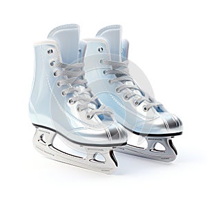 Iceskates isolated on white created with Generative AI. Winter sport with skating shoes.