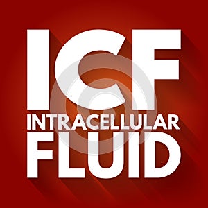 ICF - intracellular fluid acronym, medical concept background photo