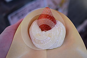 Ichigo daifuku, a popular Japanese sweet photo