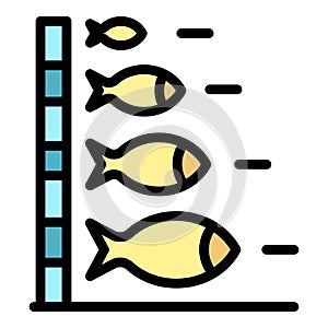 Ichthyology measurement icon color outline vector