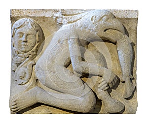 Ichthyophagus. Metope of Modena Cathedral