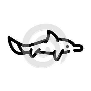 Ichthyosaurus dinosaur line icon vector illustration sign