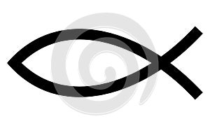Ichthys sign, Ichthus Christian fish symbol, isolated vector illustration. photo