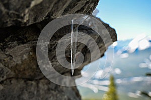 Icicle atop a mountain