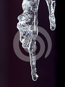 Icicle on a black background