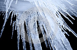 Icicle on a black background