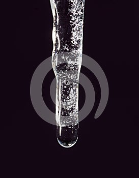 Icicle on a black background