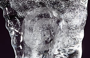 Icicle on a black background