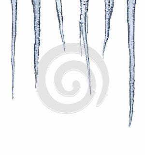 Icicle row isolated on white