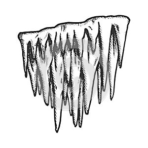 Icicle Stalactite Frost Element Monochrome Vector