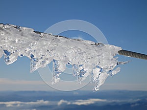 Icicles on cable