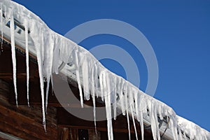 Icicles hanging from roof