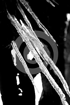 Icicles on industrial background