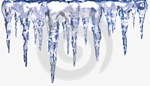 Icicles isolated. Clipping path