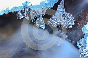 Icicles and milky stream