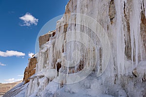 Icicles on a mountain side