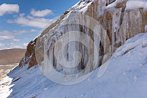 Icicles on a mountain side