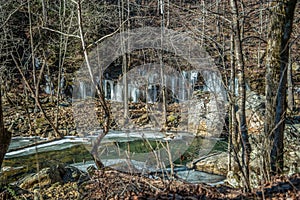 Icicles on the mountainside