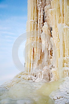 Icicles near the water tower in the village