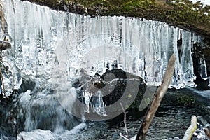 Icicles over a creek