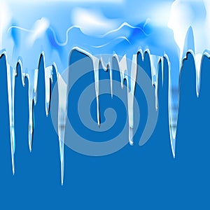 Icicles realistic seamless vector border