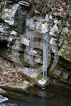 Icicles in Roaring Run Gorge - 2