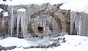 Icicles on rock at Low Tatras, Slovakia