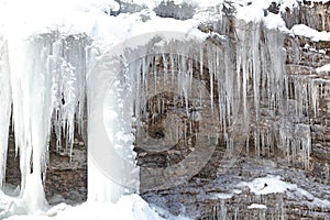 Icicles on rock at Low Tatras, Slovakia