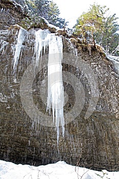 Icicles on rock at Low Tatras, Slovakia