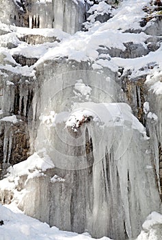 Icicles on rock at Low Tatras, Slovakia