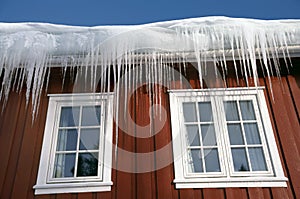 Icicles at a roof