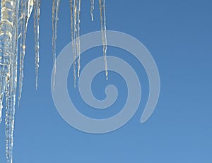 icicles on the sky background