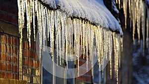 Icicles and snow