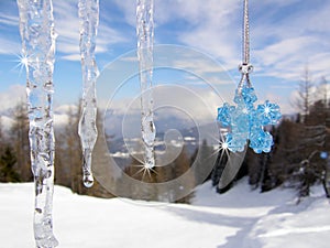 Icicles with Swarovski crystal star