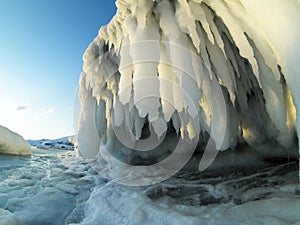 Icicles under the glacier - Arctic