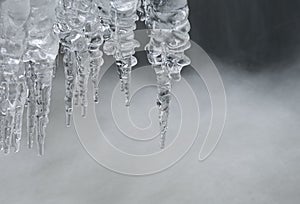 Icicles on the water.