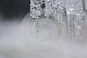 Icicles on the water.