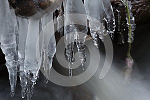 Icicles on the water.