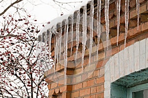 Icicles, winter danger