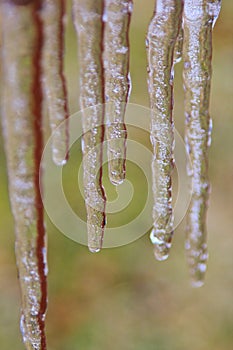 Icicles of Winter - Weather Background - Hanging Crystals from Nature