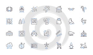 Iciness line icons collection. Frostiness, Chilliness, Frigidity, Coldness, Freezing, Wintry, Glacial vector and linear
