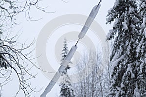 Icing of electrical wires.The deterioration of weather conditions