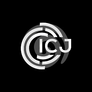 ICJ letter logo design on black background. ICJ creative initials letter logo concept. ICJ letter design photo