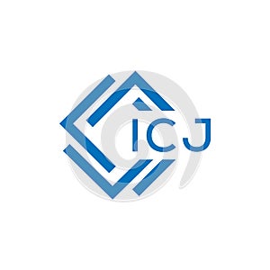 ICJ letter logo design on white background. ICJ creative circle letter logo concept gn photo