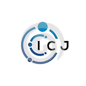 ICJ letter technology logo design on white background. ICJ creative initials letter IT logo concept. ICJ letter design photo